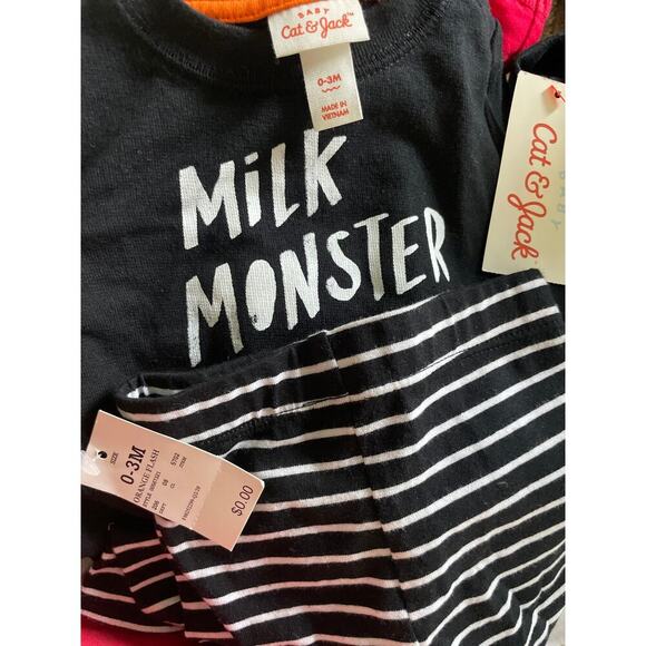 Cat & Jack baby Suit pants and top Milk Monster size 0-3 months Kawaii - Picture 6 of 6